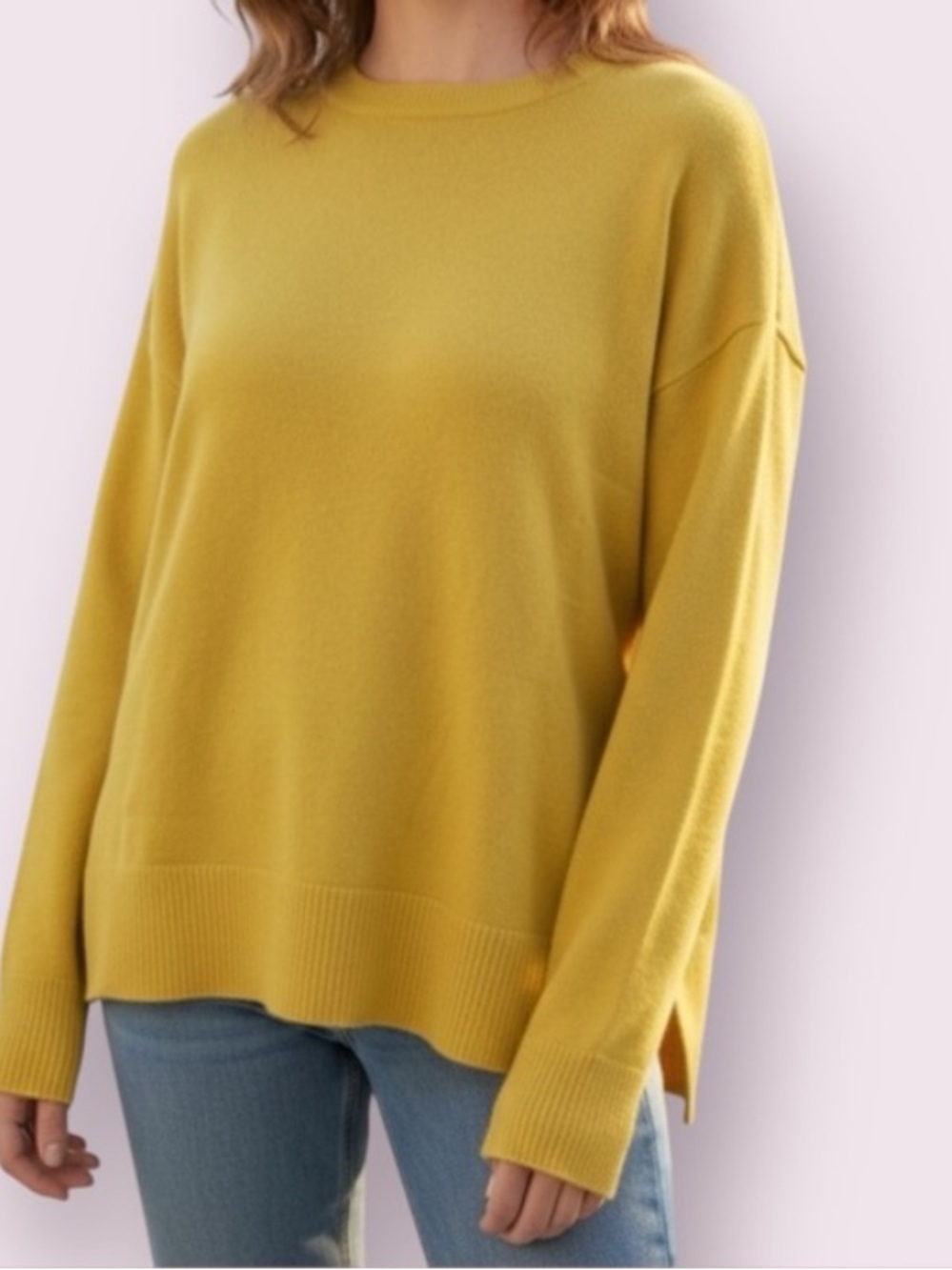 T Tahari Citron Tea Green Crewneck Tunic Sweater Long Sleeve NWT Large